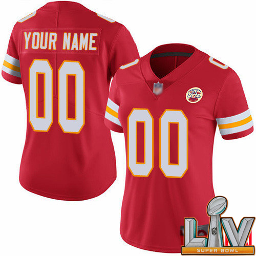 Super Bowl LV 2021 Women Kansas City Chiefs Customized Red Team Color Vapor Untouchable Custom Limited Football Jersey